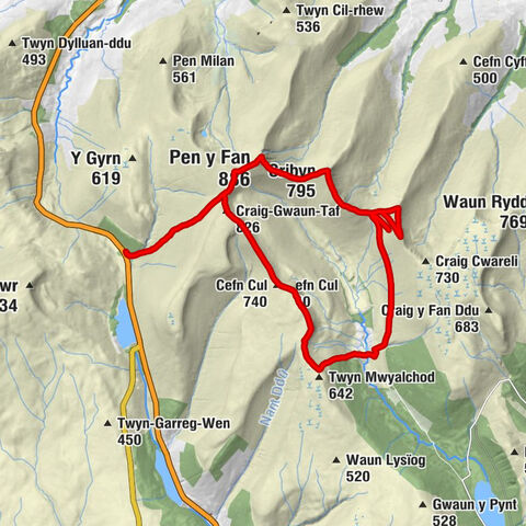 Glyn Tarell - Corn Du - Pen y Fan - Cefn Cul