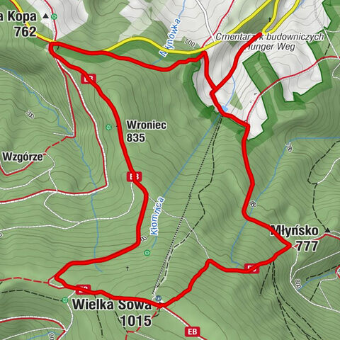 Rościszów - Wielka Sowa - Wroniec - Glinno