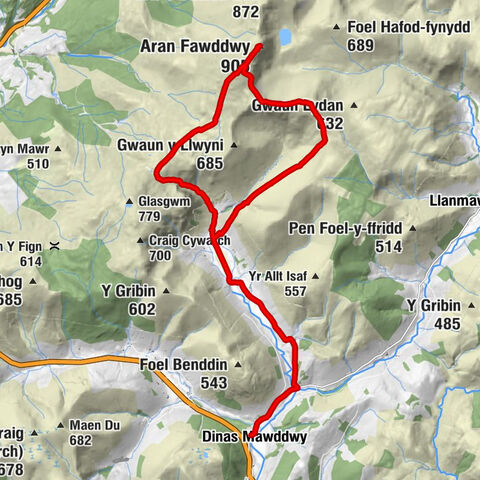 Brithdir and Llanfachreth - Aran Fawddwy - Drysgol - Dinas Mawddwy