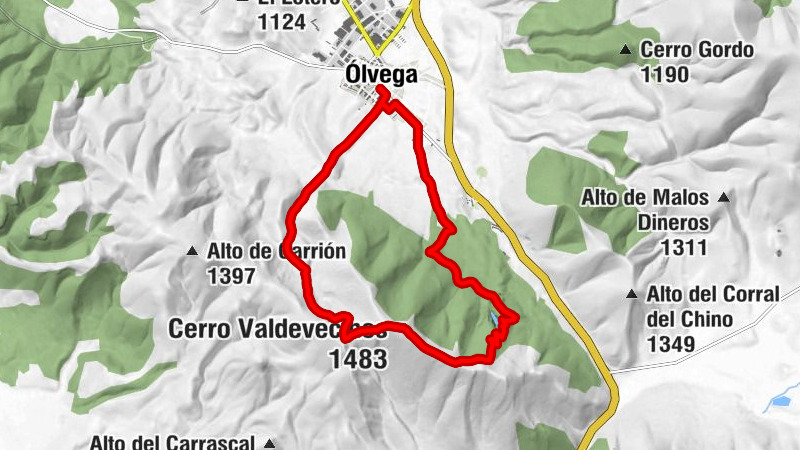 Ólvega - Cascarrera - Cerro Valdevecinos - Carralamata