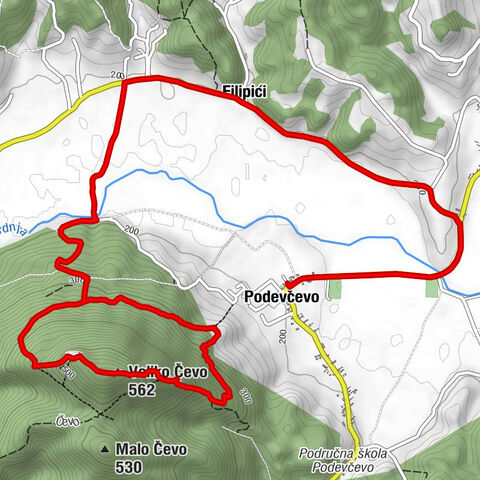 Varaždinska županija - Veliko Čevo - Filipići - Podevčevo