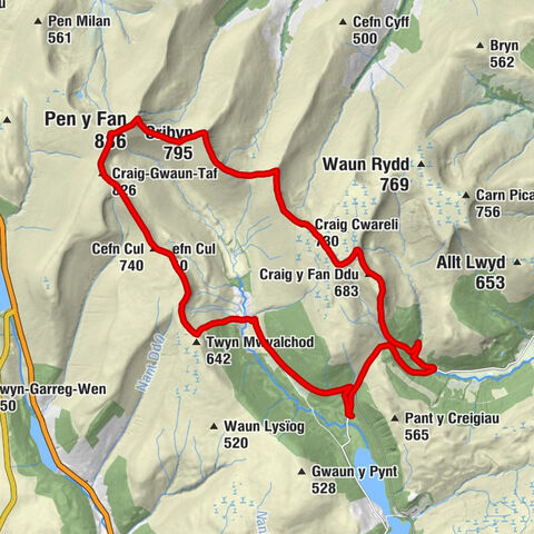 Llanfrynach - Corn Du - Pen y Fan - Talybont-on-Usk