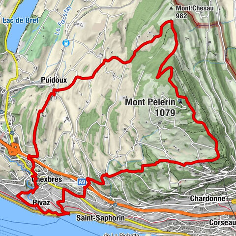 Le Monteiller - Mont Pèlerin - Buvette du Mont Chesau - Rivaz