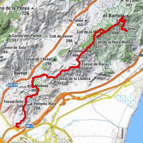 Castelló de la Plana - Mola del Morico - el Cantal Gros - Restaurante Desierto de las Palmas