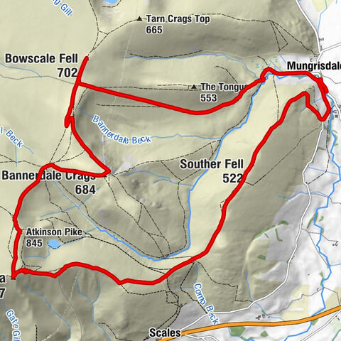 Mungrisdale - Bowscale Fell - Atkinson Pike - Blencathra