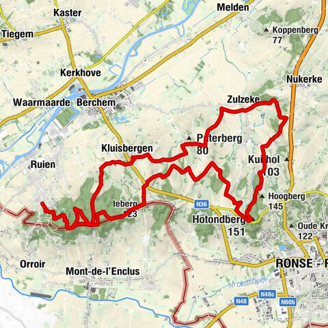 Ruien - Hotondberg - Knokteberg - Kwaremont