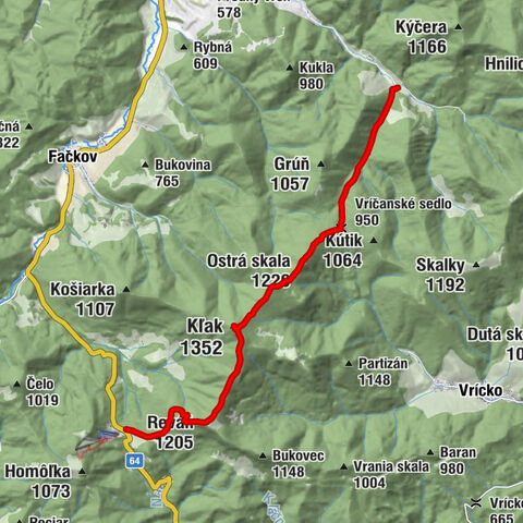 Fačkov - Kľak - Ostrá skala - Rajecká Lesná