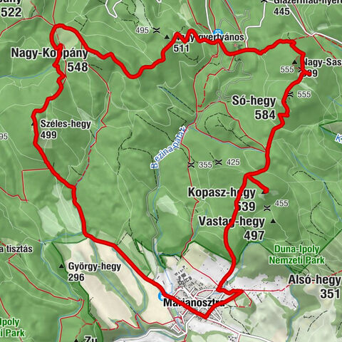 Kis Róza Étterem - Kopasz-hegy - Nagy-Sas-hegy - Nagy-Koppány