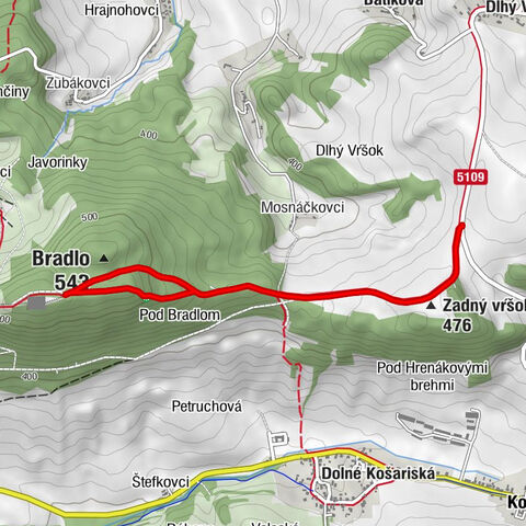 Košariská - Zadný vŕšok - Bradlo