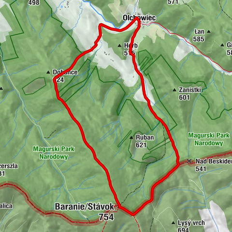 Olchowiec - Baranie/Stávok - Kolonia Olchowiec