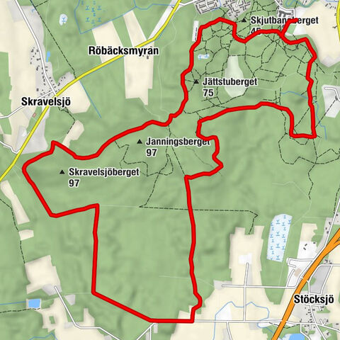 Umeå kommun - Skjutbaneberget - Janningsberget - Skravelsjö