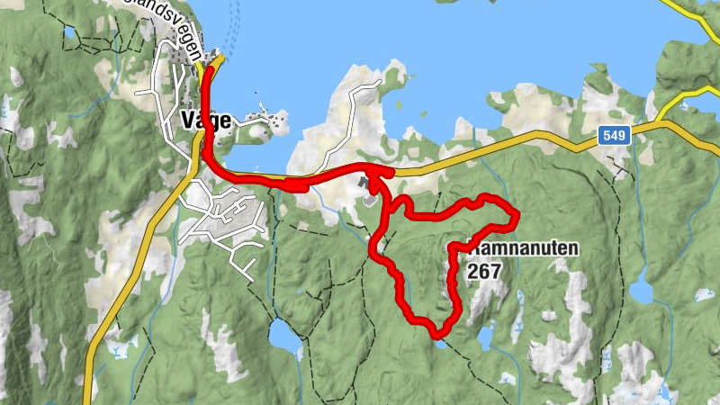 Våge - Tysnes kyrkje - Ramnanuten - Mandelhuset