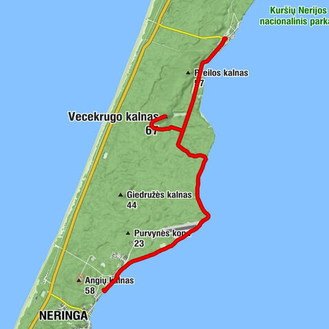 Pajūrio pica - Kuršmarių vila - Vecekrugo kalnas - Skruzdynė