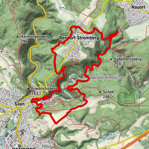 Bendorf - Schloßberg - Bendorf-Stromberg - Waldgaststätte Meisenhof