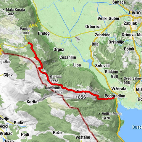 Milićeve košarice - Kamešnica - Konj - Podgradina