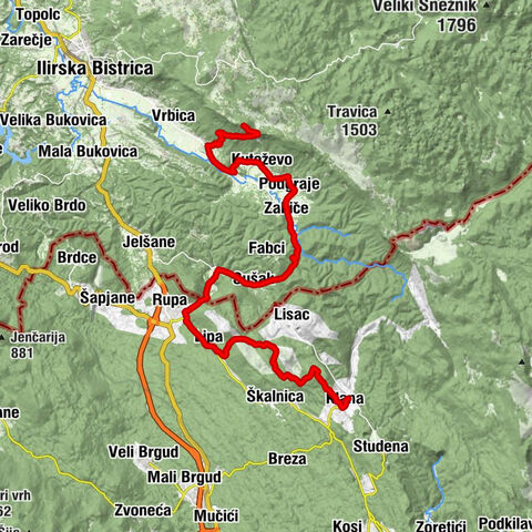 Klana - Sv. Rok - Kozlek - Planinska koča na Kozleku