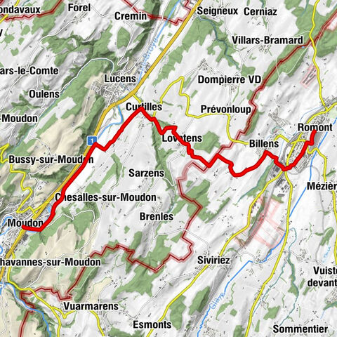 Romont - Billens - Hennens - Le Chemin de Fer