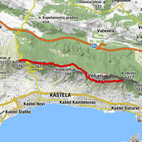 Planinarski dom Putalj - Kaštelice - Biranj - Planinarski dom Malačka