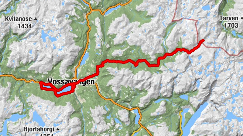Langvasstølen - Langvassosen - Raundalskyrkja - Vossavangen