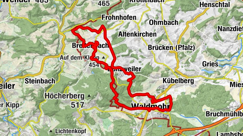 Drei Birken - Waldhaus Hollinger - Eulenkopf - Breitenbach