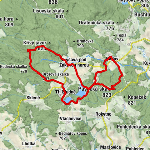 Kadov - Pasecká skála - Brožova skalka - Fryšavský kopec