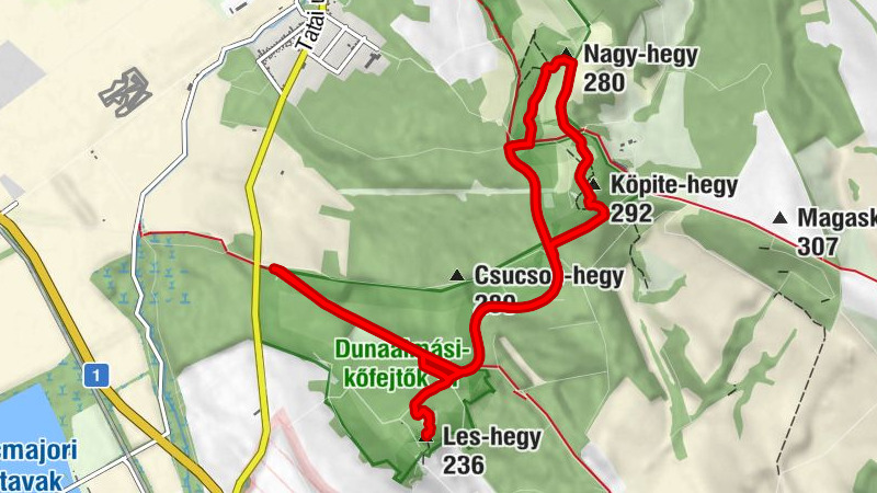 Szomód - Nagy-hegy - Köpite-hegy - Dunaalmás