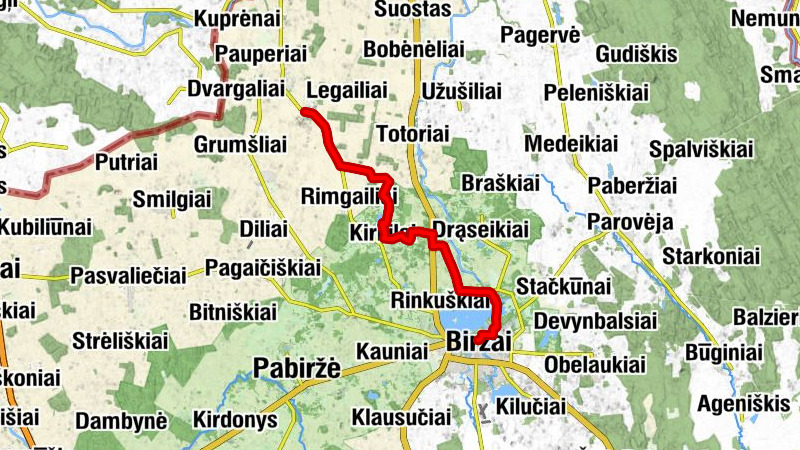 Tylinava - Peikšteniai - Padegesiai - Biržai