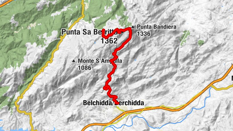 Belchidda/Berchidda - Monte Limbara - Punta Sa Berritta - Albergo Vallicciola