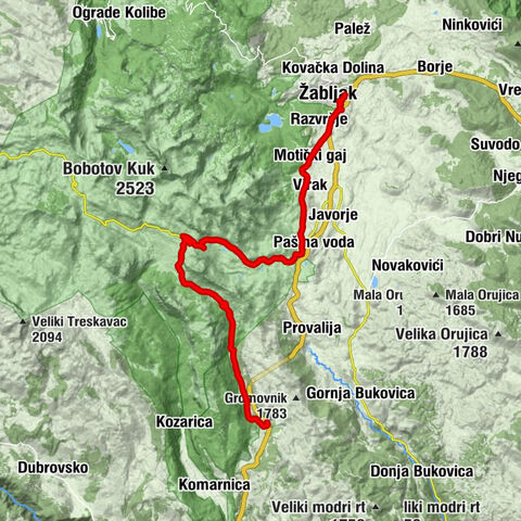 Pendrek do - Žabljak - Junčev Do - Gornja Grabovica