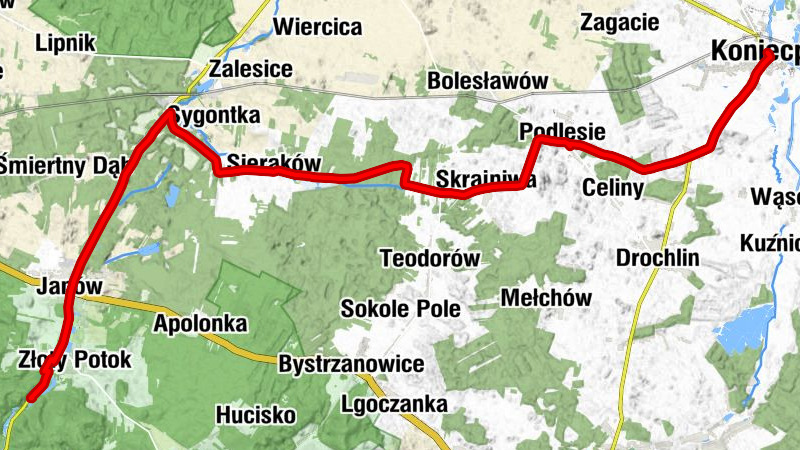 Koniecpol - Podstocze - Przysieka - Złoty Jeleń