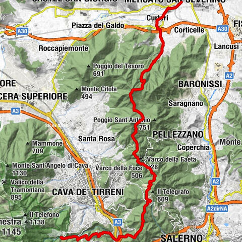 Mercato San Severino - Forcella della Cava - Piesco Grande - Corpo di Cava