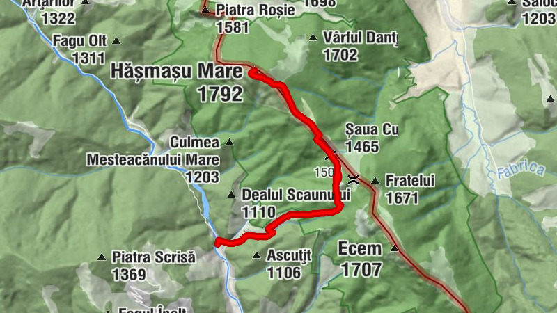 Sândominic - Cabana Piatra Singuratică - Piatra Singuratică - Hășmașu Mare