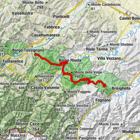 Borgo Tossignano - Monte del Casino - Monte Mauro - Rifugio Ca' Carnè
