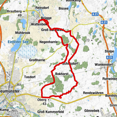 Vorbereitung Radtour Tanzvereub: Schöne Tour von Wattenbek durch Bondenholz, Wunderbergweg, Schillsdorf, Kuhweide, Bönningstedt, Husberger Moor, Hollenbek, Schillsdorf, Kleinbuchwald bis Wattenbek.