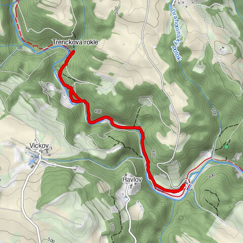 Šafránkův mlýn - Zelená studánka - Vodopády v Trenckově rokli - Trenckova rokle