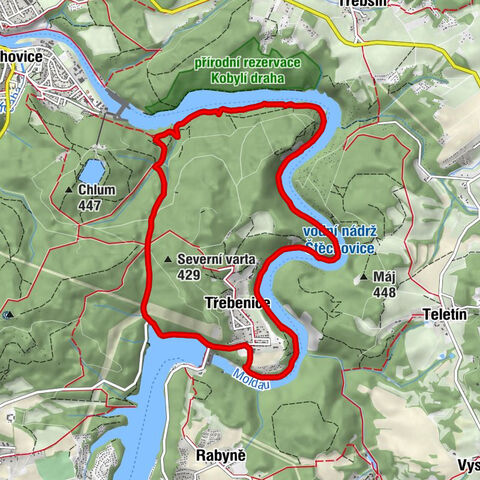 Štěchovice u Prahy - Třebenice - Bílá skála - Ztracenka
