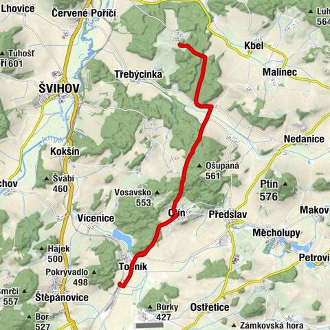 Točník - Otín - Hráz