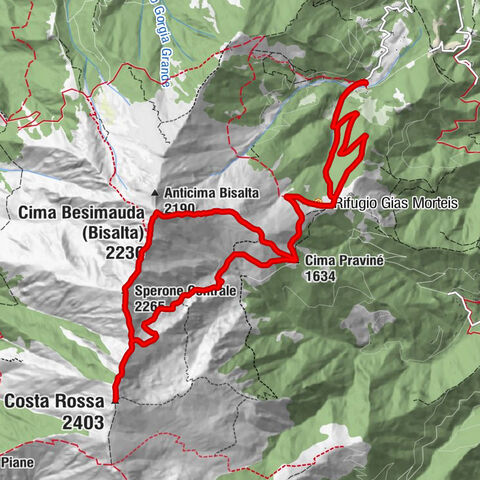Peveragno - Cima Besimauda (Bisalta) - Sperone Centrale - Bric Costa Rossa