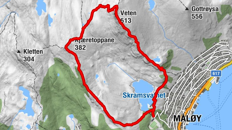 Måløy - Veten - Kjæretoppane - Skram
