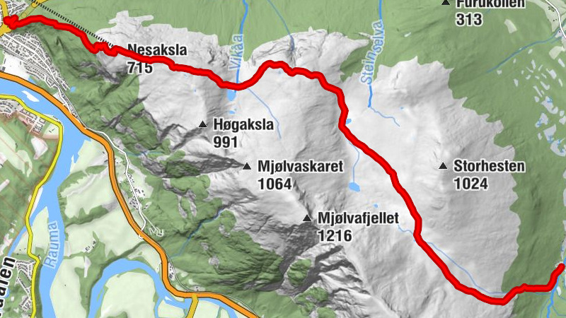 Venjesdalssetra - Høgnøsa - Vikånøsa - Åndalsnes