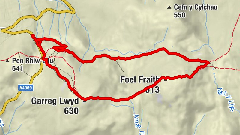 Llangadog - Foel Fraith - Garreg Lwyd - Quarter Bach