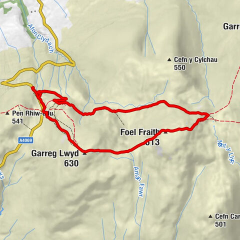 Llangadog - Foel Fraith - Garreg Lwyd - Quarter Bach