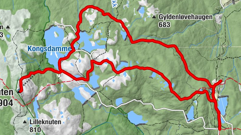 Kongsberg - Jonsknuten - Knutetoppen - Soldatergrava
