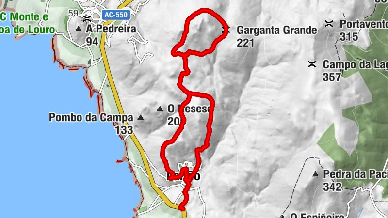 As Casas da Estrada - O Lugar de Baixo - Igrexa de San Martiño de Lariño - Garganta Grande