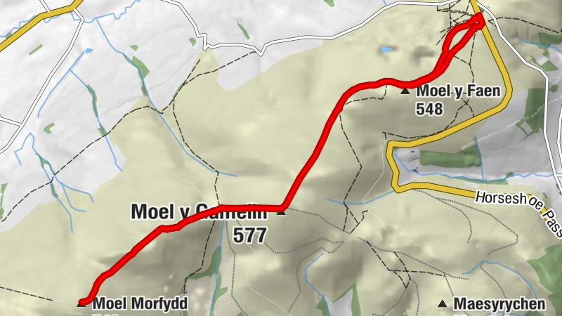 Llantysilio - Moel y Faen - Moel y Gamelin - Moel Morfydd