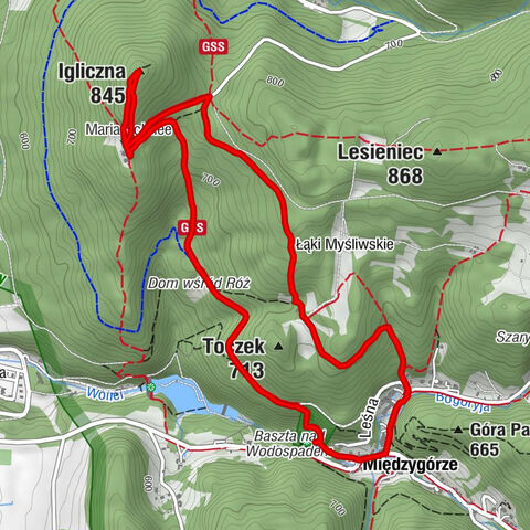 Międzygórze - Kościół Św. Józefa Oblubieńca NMP - Igliczna - Schronisko "Na Iglicznej"