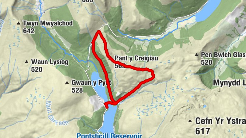 Talybont-on-Usk - Dol-y-gaer - Pant y Creigiau - Cefn Tarenni Cochion