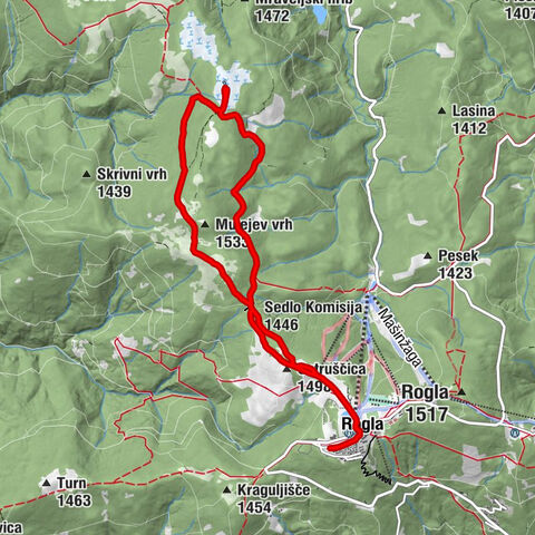 Rogla - Ostruščica - Sedlo Komisija - Mulejev vrh