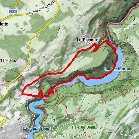 Villers-le-Lac - Le Pissoux - Vue sur le barrage du châtelot et les gorges du Doubs - Saut-du-Doubs