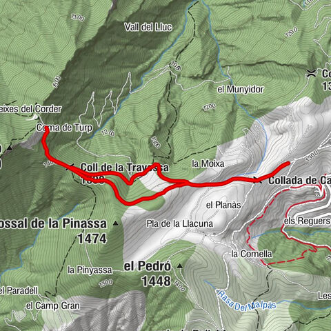 Collada de Cal Fanguet - Font del Tilló - Coll de la Travessa